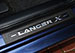 Накладка на пороги с надписью  (черные) для Mitsubishi Lancer X (к-т)